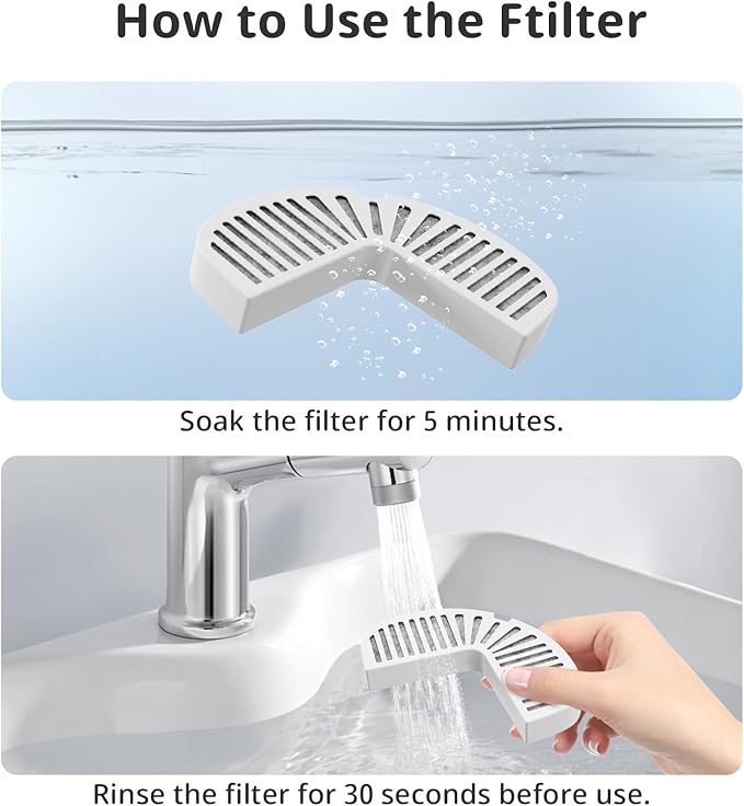 Cat Water Fountain Filters, 9 Pack Replacement Filters for Ceramic & Stainless Steel Fountains Automatic Pet Fountain Dog Water Dispenser (9 Pack)