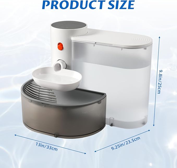 Smart Pet Water Fountain, Wireless Cat Water Fountain No Filter Needed 3L/106oz Large Capacity Rechargeable Automatic Pet Gravity Water Dispenser for Cats and Small Dogs Drinking Always Fresh Design