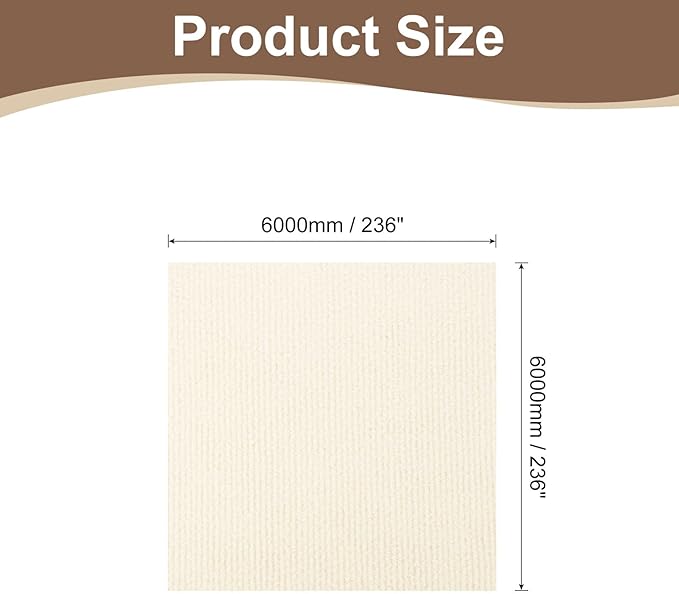 uxcell Self-Adhesive Cat Scratching Mat, 1 Roll 236" x 236" Couch Protector from Cat Claws for DIY Sofa, Wall, Doors, Cut Anti Cat Scratch Pad Carpet Mat, Beige