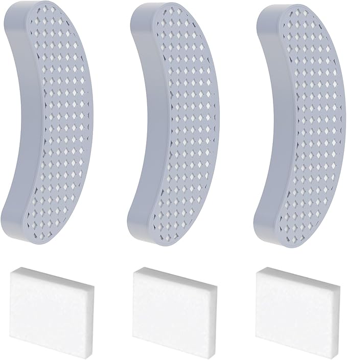 Cat Water Fountain Filter Replacement, 3 Pcs Pet Fountain Filter with 3 Pcs Sponges Foam for 108oz/3.2L Stainless Steel Automatic Cat Water Dispenser