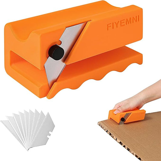 Cardboard Cutter for Cat Scratchers, Cut 1.6" Wide Cardboard Strips, 3D Printed Cat Scratcher Cardboard Cutter, Cardboard Box Cutter Tool, Includes 10 Blades, Orange