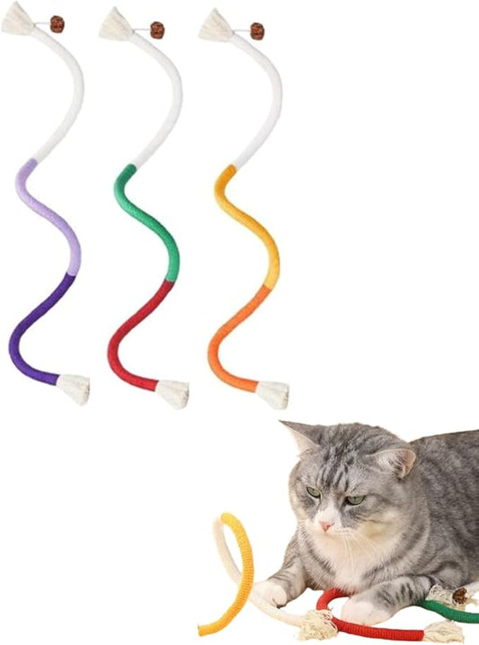 Celery Pets Cat Chew Rope,Catnip-Infused Organic Cotton Chew Rope Toys for Cats, Soft & Safe Dental Chew Toys for Indoor Cats, Self-Play and Teeth Cleaning (3PCS)