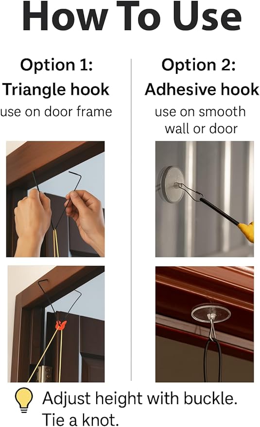 Self Play Hanging Door Cat Mouse Toy - Interactive Cat Toys for Indoor Cats - Fun Hunting Exercise for Bored Adult Cats & Kittens - Top Hanging Cat Toy for Indoor Play (Extended Package)