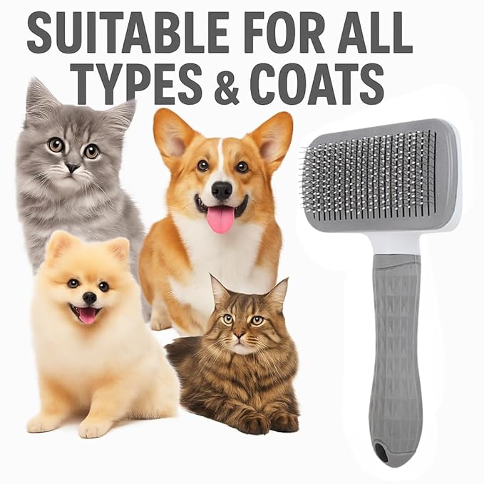 Namylya Cat Brush for Shedding & Grooming – Slicker Brush for Dogs and Cats with Long Hair – Removes Tangles, Mats & Loose Fur