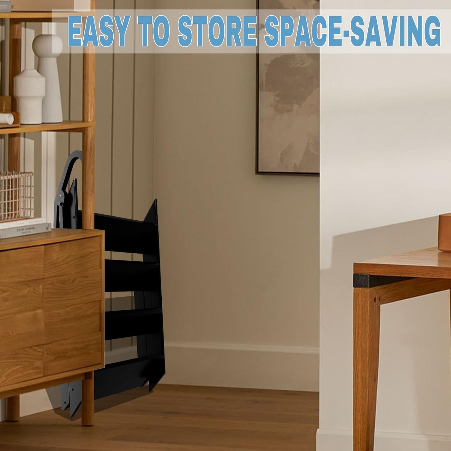 RV Step Stool Foldable, Folding 4 Step Ladder, Hot Tub Steps with Handrail, Portable Pool Ladder, 660Lbs Heavy Duty Ladder Shelf Outdoor Mobile Home Stairs for Camper, Porch, SPA Poo, Pet