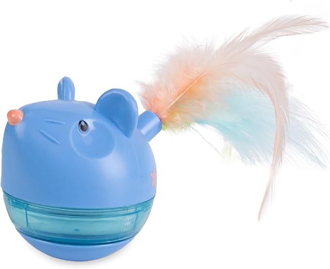 Catstages Hunt 'N Swat Treat Tumbler Interactive Treat-Dispensing Cat Toy, Blue