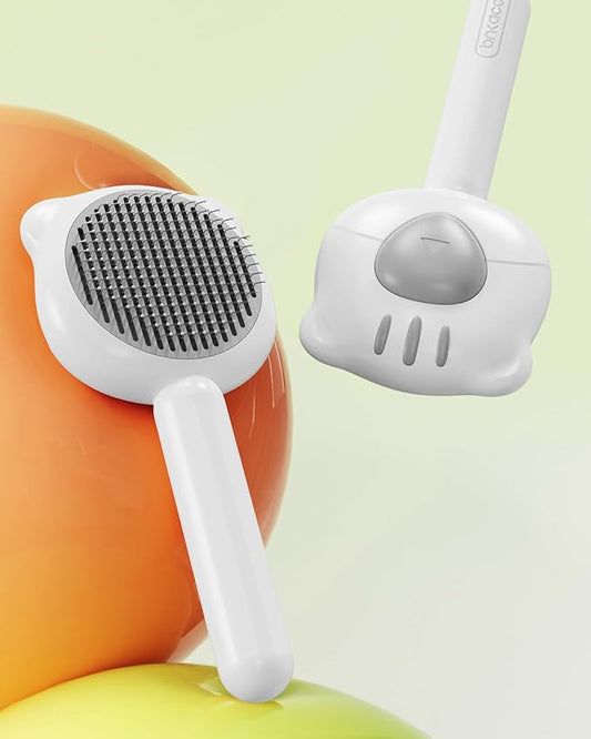 Cat Brush for Short or Long Haired Cats Dogs Rabbits, Cute Tiger Shape Dog Brushes with Release Button for Massage and Removes Loose Fur, Dog Hair Brush Pet Grooming Deshedding Comb