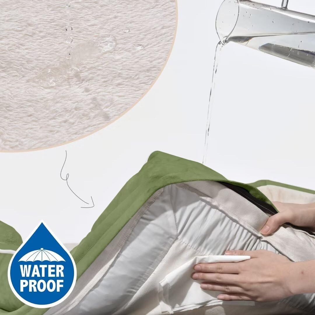 Comfort Expression Orthopedic Dog Beds for Jumbo Breed Large Dogs, Jumbo Dog Beds Waterproof, PV Washable Pet Sofa Couch with Removable Cover & Non-Slip Bottom(Light Green)