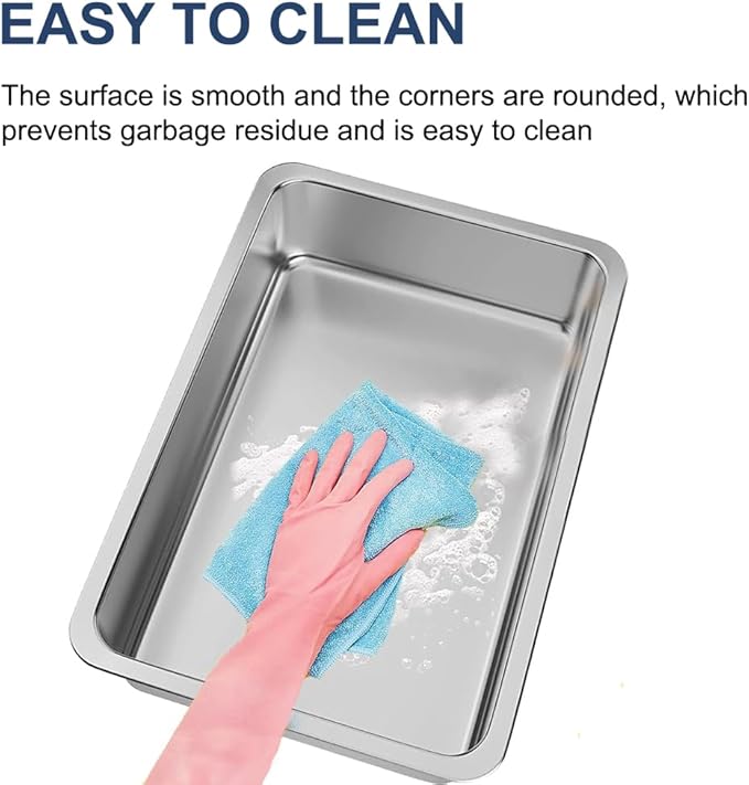 Stainless Steel Litter Box, 4 Pack Metal Cat Litter Pan with 6" High Sides, 19.6"x13.7" Large Cat Litter Box for Big and Small Cats, Easy to Clean, No Smell, Anti-Urine Leakage