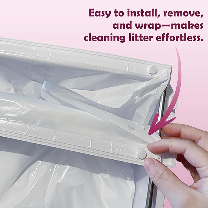 Upgrade Cat Litter Box Liners Design for Pet*Snowy SNOW+ Litter Box,60 Pcs Self-Sealing Waste Drawer Bags for Automatic Cat Litter Box (60 Pcs)