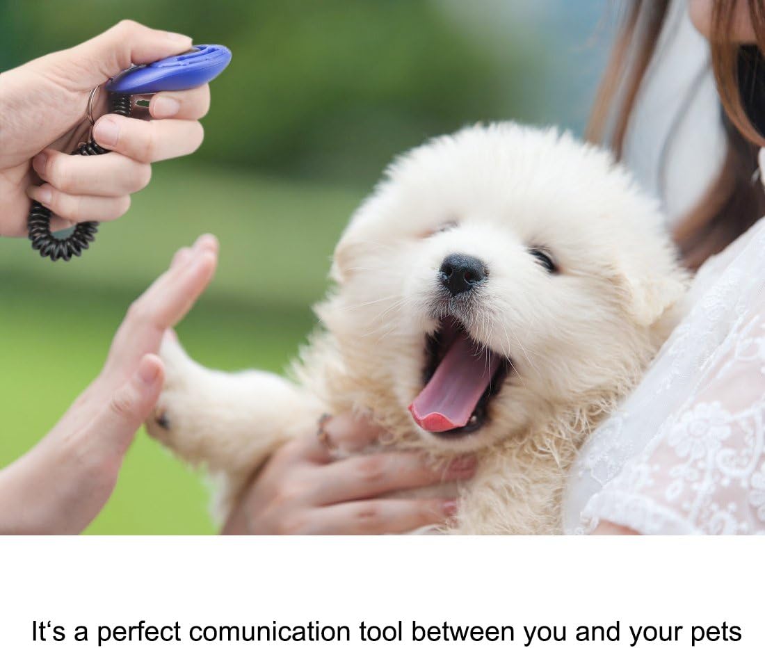 Clicker Training for Dogs, [4 Pcs, Multi-Color] Dog Clicker for Training, Clicker Dog Training with Wrist Strap, Clicker for Pets, Dog Clicker Perfect for Dog Cat Horse Behavioral Training