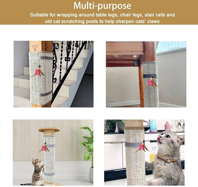 Cat Nail File Scratcher with 80-Grit Aluminum Oxide - Wrap-Around Design for Nail Trimming & Scratching Post Repair | Cat Scratchers That File Nails (Post Style1PCS)