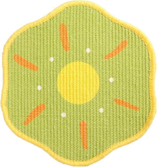 Sisal Cat Scratching Mat – Anti Scratch Furniture Protector for Walls, Couches, Cabinets, Doors & Carpet, 15.7x15.7 Inch, Shedding-Resistant Cat Scratcher with Hook and Loop Fastener (Light Green)