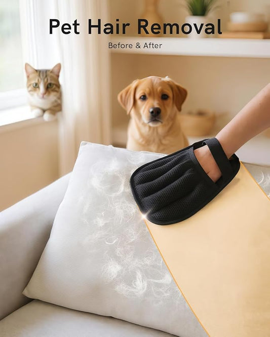 2025 Newly Upgraded Pet Hair Removal Gloves for Cats & Dogs, Electrostatic Grooming Gloves for Pet Hair, Five-Finger Reusable Pet Hair Remover Tool for Clothes, Bed, Couch, Carpet, 1 Pcs