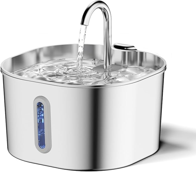 2.2L Stainless Steel Cat Water Fountain Automatic Pet Water Dispenser Accessories Auto Cat Drinking Fountain Dog Drinker Bowl