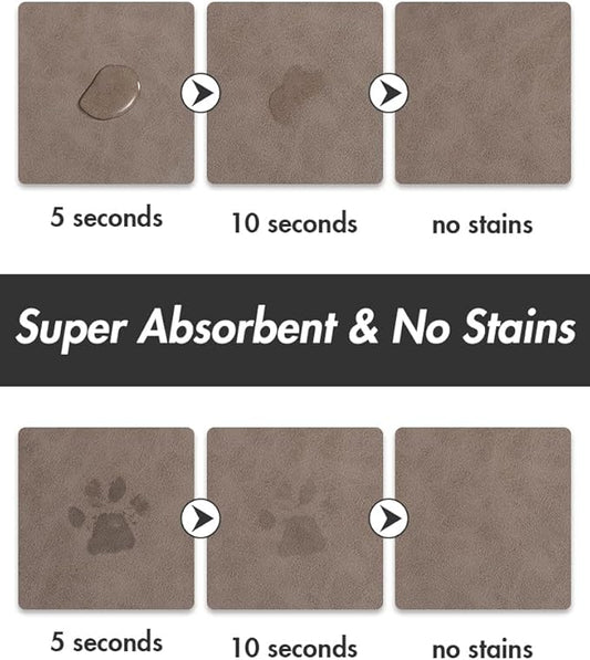 Absorbent Dog Water Mat for Food and Bowl - Quick Dry Pet Feeding Mat, No Stains, Accessories for Messy Drinkers