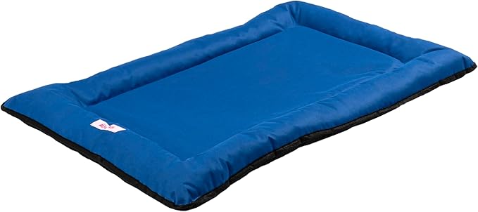 DBD3004D-M Archie 29.5" x 22.5" Traditional Oxford Waterproof Indoor/Outdoor Hand-Washable Memory Foam Camping Pet Bed, Cobalt