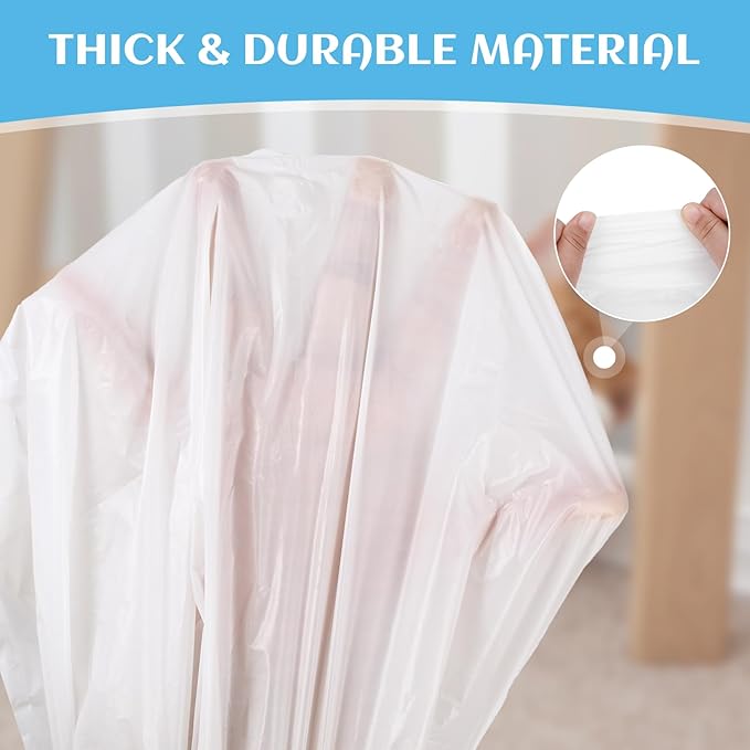 60 Count Self-Cleaning Cat Litter Box Liners Bag Compatible with Meowant MW-SC01/MW-SC02/MW-LR01, Heavy Duty Thick Drawstring Replacement Cat Litter Bags Self Cleaning Litter Box Bags 22 * 13"