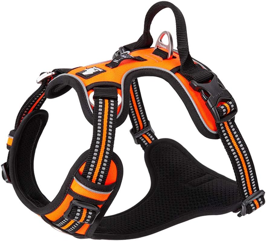 TRUE LOVE Dog Harness No Pull Nylon Reflective Pet Harness Adjustable Comfortable Control Step-in Brilliant Colors Truelove TLH56512 Orange