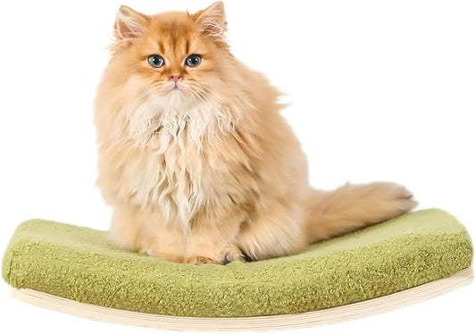 Curved Cat Shelves and Perches, Floating Cat Wall Bed with Comfortable Cushion