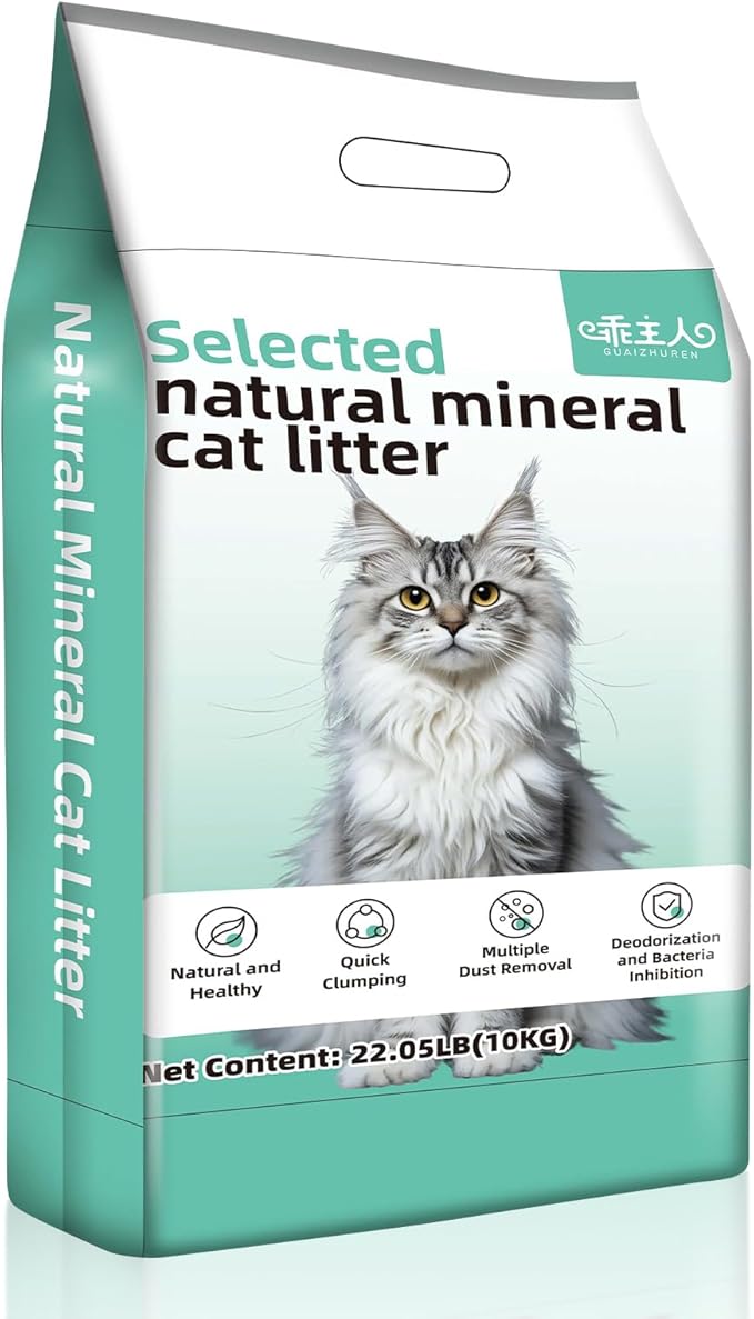 Natural Sodium Bentonite Clay Cat Litter | Dust-Free, Rapid Clumping, Ultra Absorbent, Odor Control, Low Tracking (22LBS)