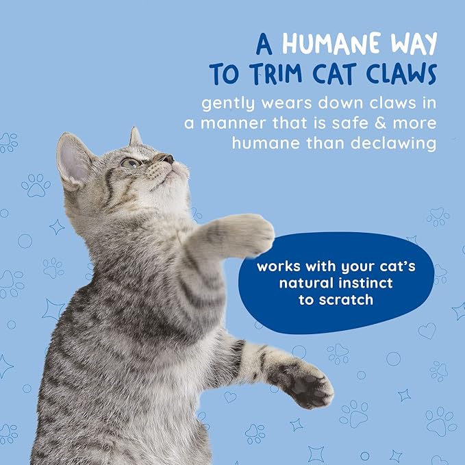 Kitty Cure Cat Nail File Scratcher, Odor-Resistant Litter Box Emery Board Scratcher Pad, No Peeling Needed, Waterproof, Non-Toxic & Long-Lasting Cat Scratcher That Files Nails