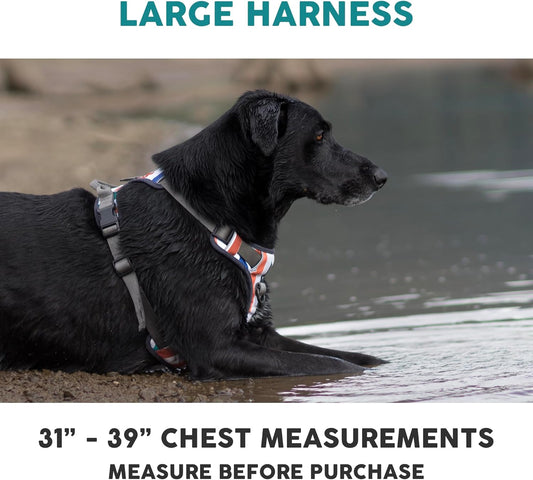 Embark Adventure Dog Harness, Reflective Trim No Pull Dog Harness for Large Dogs - Military Grade Nylon, Front Clip with Gel Lined Handle.