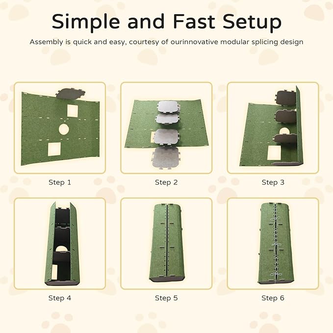 3 Stories Cat Bed for Indoor Cats, Cute and Fashionable Cat House Cave for Multiple Cats, Cozy Felt and Scratch Resistant Cat Condo with Dangling Balls.