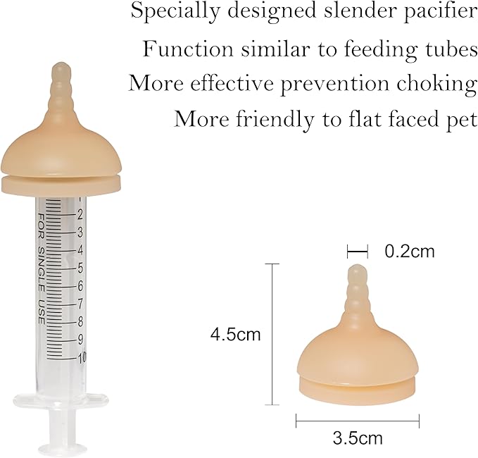 Pet Feeder Bottle,Silicone Feeding Nipple and Syringes for All Breed of Puppies and Other Animals Dongdong pet