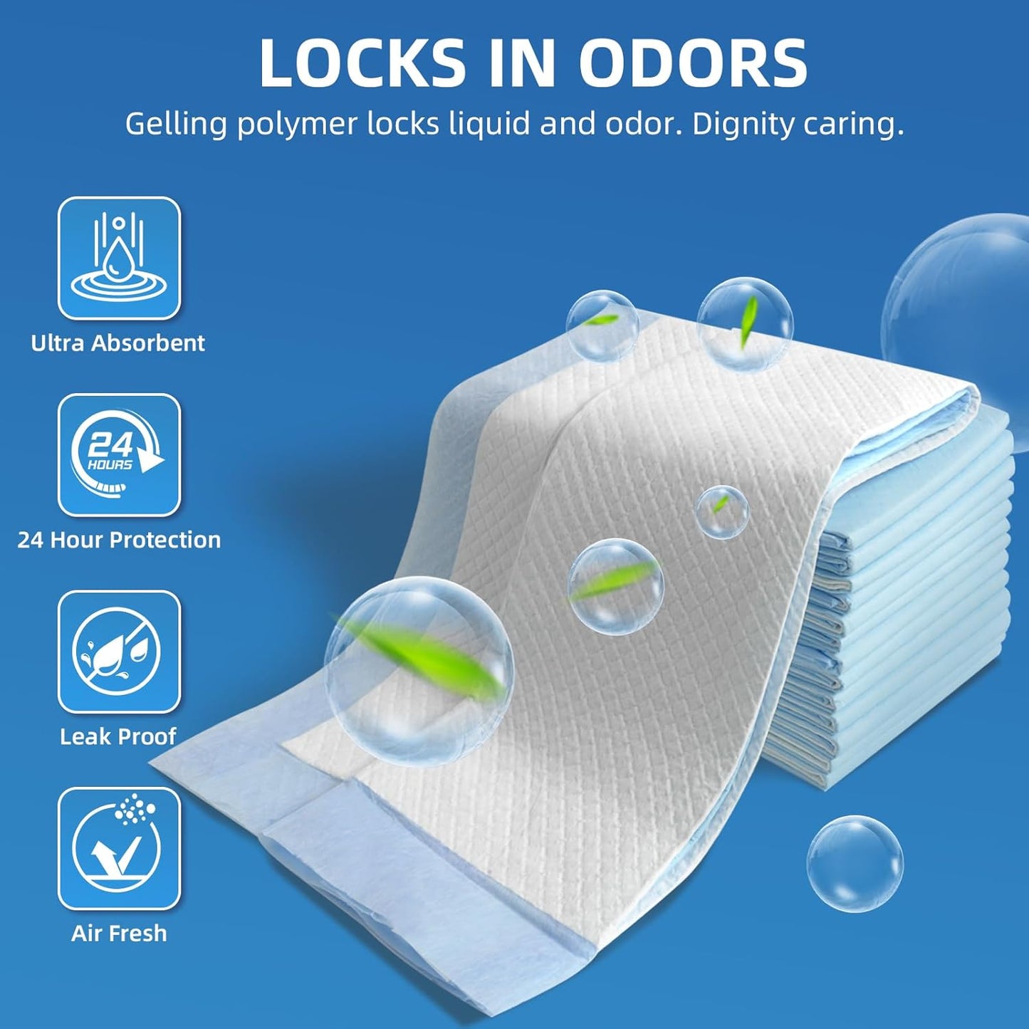 100 Count Extra Large Chucks 36"x36" Thicken Elderly Adults Incontinence Bed Pads Disposable, Heavy Duty Absorbency Underpads Waterproof, XXL Extra Large Puppy Pee Training Pad