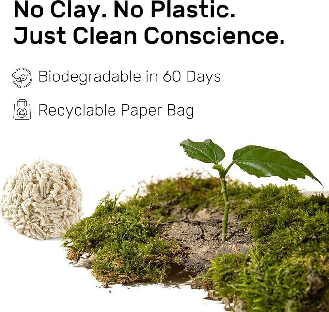 EcoFusion Cat Litter (8lb) – Plant-Based Tofu & Corn Formula, 99.8% Dust-Free, Fast Clumping, Hypoallergenic, Long-Lasting Odor Control, for Multi-Cat Homes