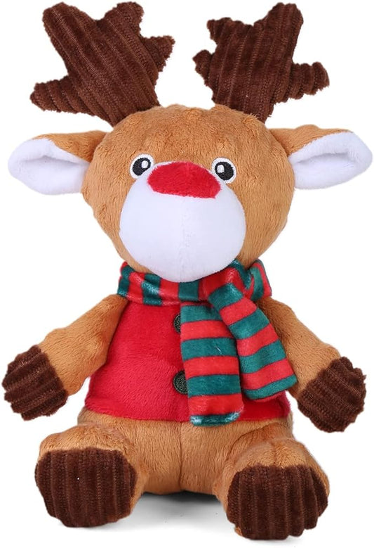 Blnboimrun Plush Moose Dog Toy - Milu Deer Squeaky & Crinkle Chew Toys for Large & Medium Dogs