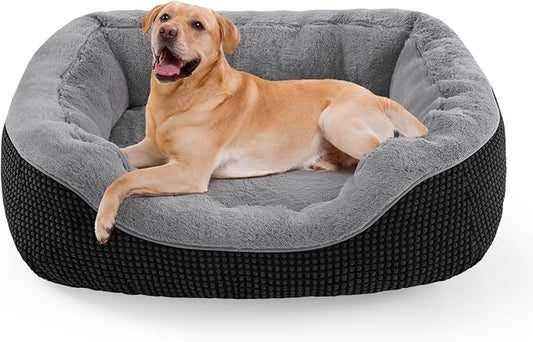 INVENHO Large Dog Beds Large Sized, Washable Orthopedic Warming Soft Sleeping Durable with Anti-Slip Bottom