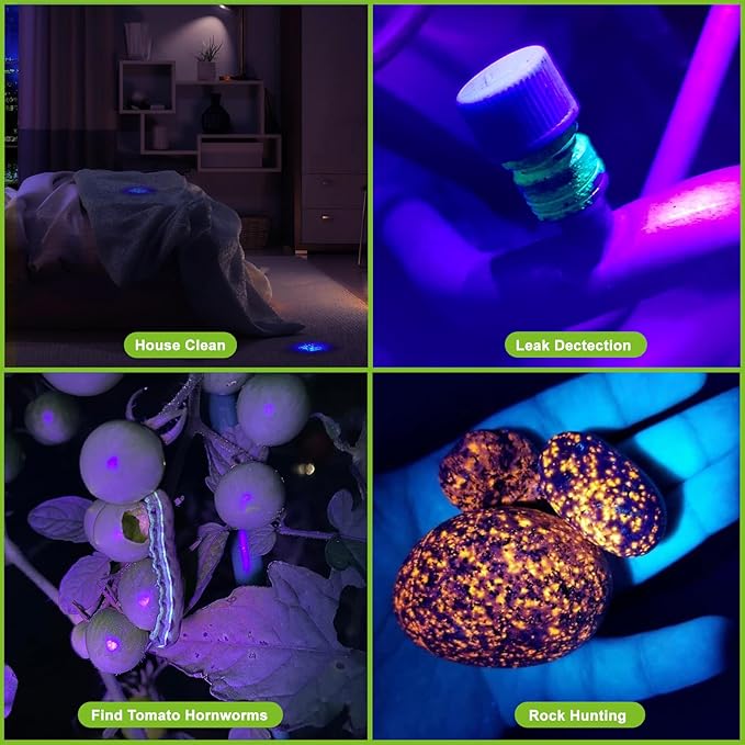 ESCO LITE Blacklight Flashlight 128 LED UV Flashlight, Upgraded Bright 395nm Handheld Ultraviolet Light for Pet Urine Detection, Scorpion Hunting