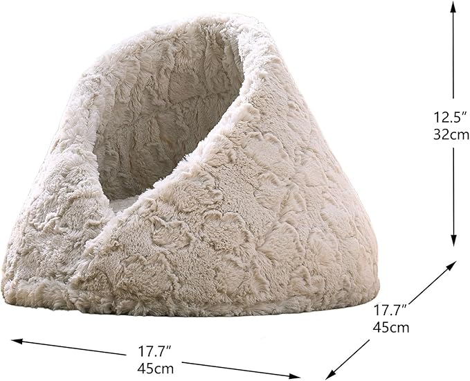 PetPals Cat Bed Made with a Soft Plush Material (Small, Rose Cradle)