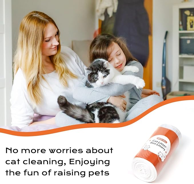 Cat Litter Box Liners, 15 Count Jumbo Size Litter Box Bags with Drawstring, Large Heavy Duty Litter Liners for Self Cleaning Cat Litter Box, Tear Leak Resistant for Pet Supplies(37" x 18")