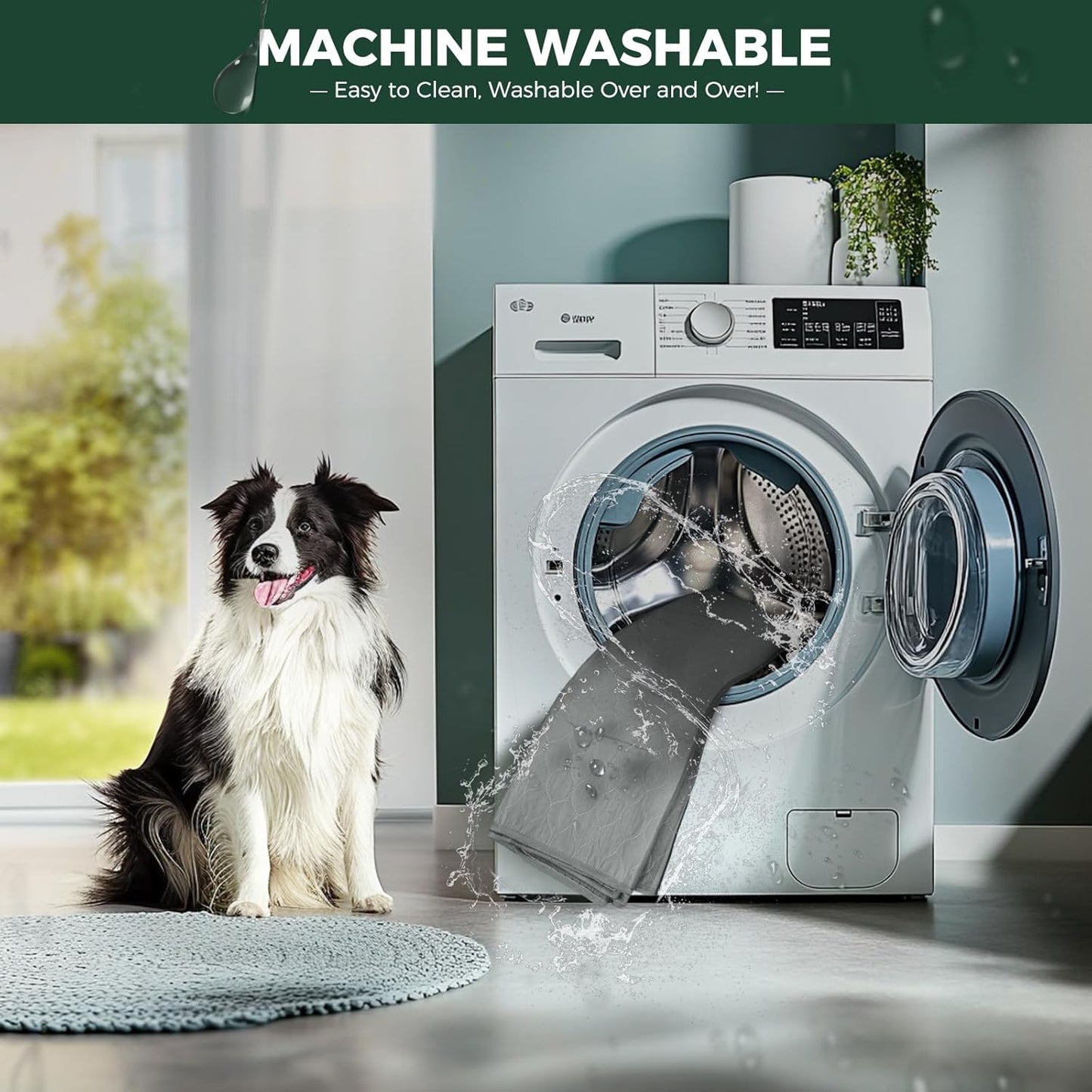 FXW Washable Pee Pads for Dogs, Puppy Pads with Super Absorbent, Specifically Designed for Potty Training, 35" Square, Gray, 4 Packs