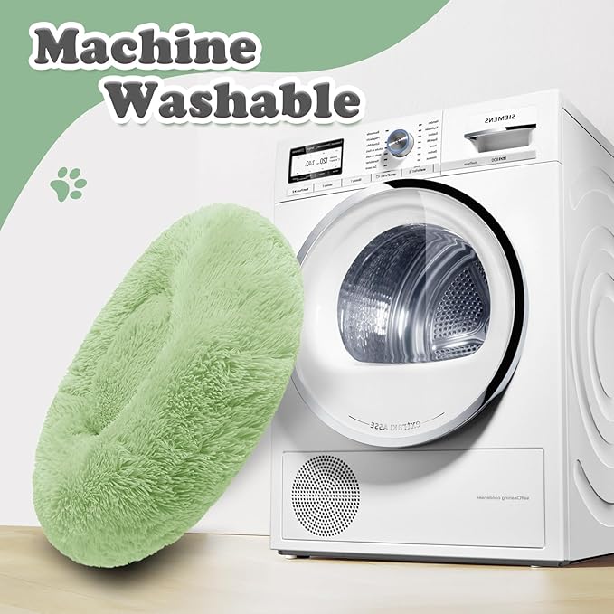 JOLLYVOGUE Dog & Cat Bed, Calming Anti-Anxiety Pet Bed for Small Dogs, Fluffy Donut Cushion for Small and Medium Pets (23")