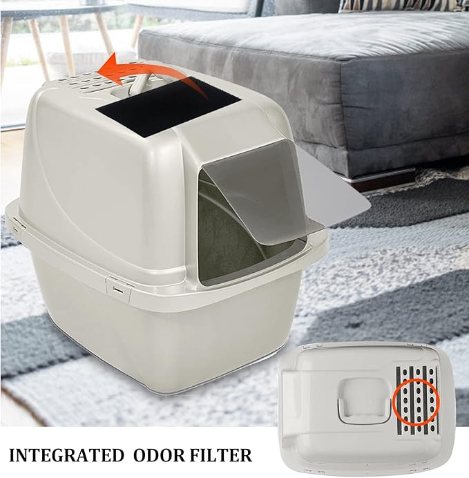 8 Pack Cat Litter Box Charcoal Filters for Van Ness Cat Litter Box, 4.4 x 6.5Inch Replacement Carbon Odor Filters for Pureness F6 Zeloite Air Filter, Black