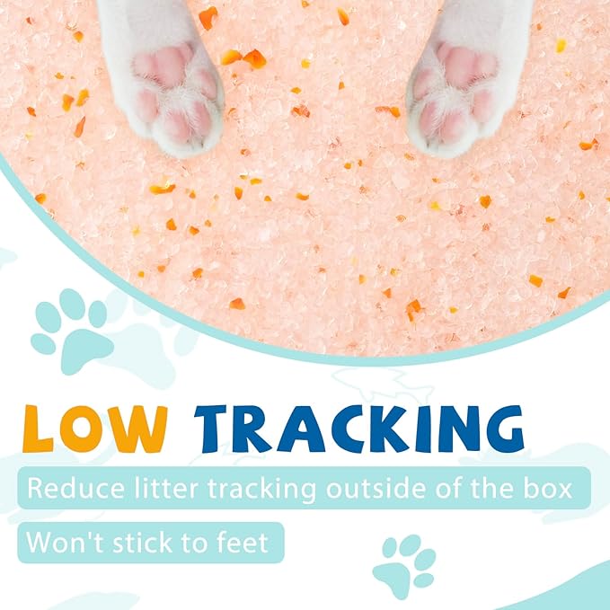 NEWORD Crystals Cat Litter Health Indicating Silica Gel Cat Litter, Color-Changing, 8lb, Urine PH Levels Detection Health Monitoring Non-Clumping Superior Odor Control Absorbent Lightweight, Unscented