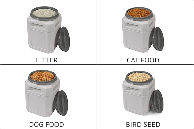 Mighty Tuff Airtight Dog Food Storage Container – 10 Gal, up to 40 lb Capacity – Cat and Dog Food Container with Twist Lid & Handles – BPA-Free, Made in USA