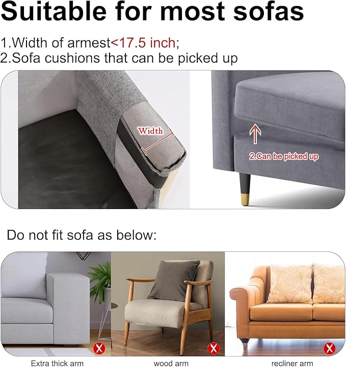 Upgraded Cat Scratch Furniture Couch Protector with 27.6’‘L*19.6’‘W Natural Sisal for Protecting Large Area Couch Sofa Chair(Dark Grey/Left Handed)