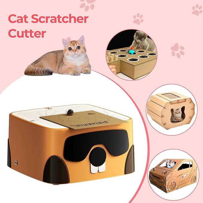 Cardboard Cutter for Cat - 3D Printed Card Board Cutter DIY Cat Scratchers Cardboard Strip Tool Machine for Making Cat Scratching Board Cat Bed