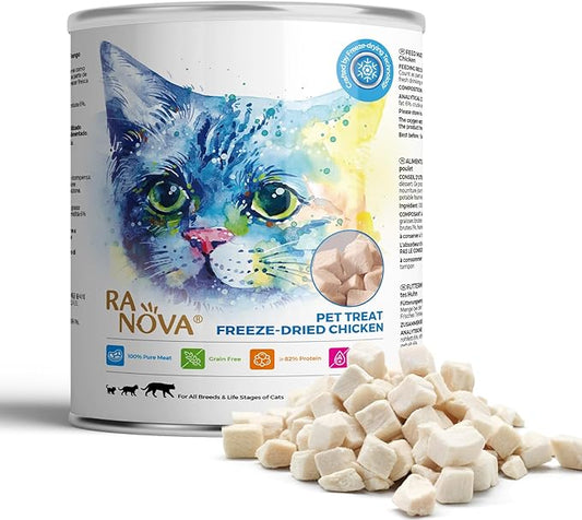 Freeze Dried Cat Treats - 100% Chicken Breast Grain Free Raw - Natural Balance Limited Ingredient High Protein Cat Snacks 140g/4.94oz - Picky Eater Challenger