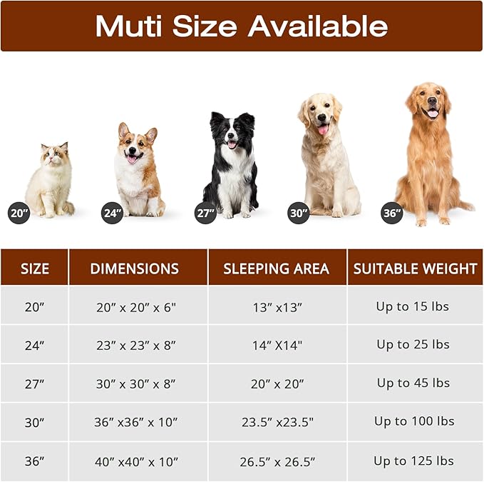 JOLLYVOGUE Dog & Cat Bed, Calming Anti-Anxiety Pet Bed for Small Dogs, Fluffy Donut Cushion for Small and Medium Pets (23")