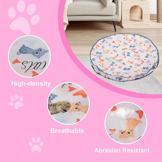 Interactive Cat Toy Ball Fast Rolling in Pouch, Automatic Motion Activated Simulated Chirping Bird Sound Hide and Seek Mouse Chasing Game,White Mate Red Moving Ball for Indoor Cat