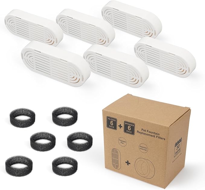 Cat Water Fountain Filter,Cat Fountain Filters Replacement for 3.2L/108oz ship-shaped Cat Drinking Fountain and 4L/134oz Stainless Steel Pet Fountain,Pet Water Fountain Filter