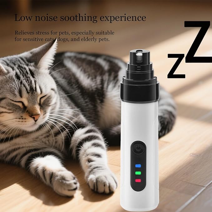 Whisperpaws Pain-Free Nail Trimmer, Stress Free Pet Nail Grooming, 2 Adjustable Speeds Electric Dog Nail Trimmer for Small, Medium, Large Dogs, Cats (1pcs)