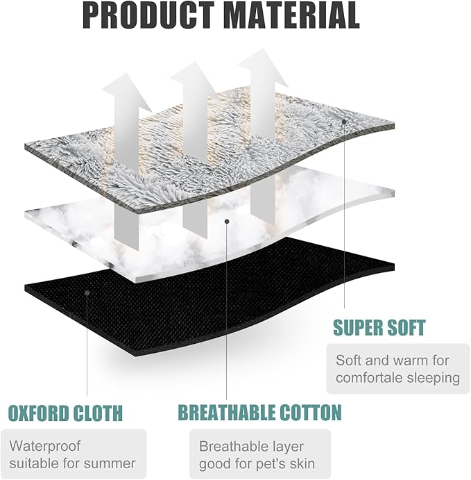 Self Warming Cat Bed Self Heating Cat Dog Mat 23.5 x 20 inch Extra Warm Thermal Pet Pad for Indoor Outdoor Pets with Removable Cover Non-Slip Bottom Washable Non Electric Black