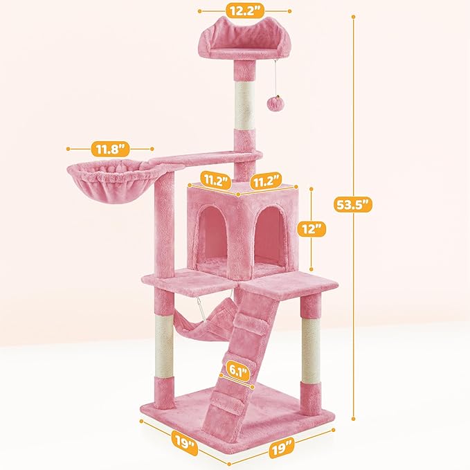Yaheetech Cat Tree Tower for Indoor Kitten, Multi-Level Cat Towers Condo with Scratching Posts & Tunnel, Pet Furniture